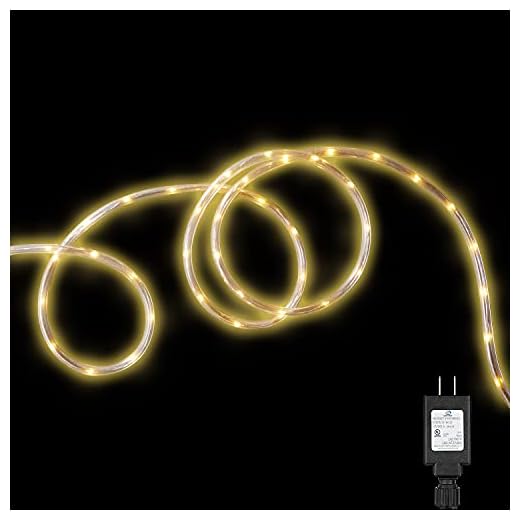 LampLust LED Rope Lights Outdoor - 25 Feet, Warm White, 152 Bright LEDs, Plug in, Low Voltage (12V), IP44 Waterproof Tube, Exterior Lighting or Easter Decoration, Holiday Lighting UL Listed