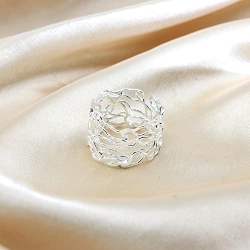 AeraVida Modern Wire Mesh Twist Band .925 Sterling Silver Ring | Delicate Wedding Rings For Women | Balinese Comfort Fit Silver Rings for Women | Statement Fashion | Sterling Silver Rings Sizes 6-103