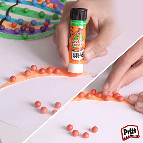 Pritt Rainbow Coloured Glue Sticks, Safe&Child-Friendly Glue for Arts & Crafts Activities, Strong-Hold adhesive for School Supplies, 96% natural ingredients, Craft glue for paper,cardboard,etc, 4x10g (Image - 4)