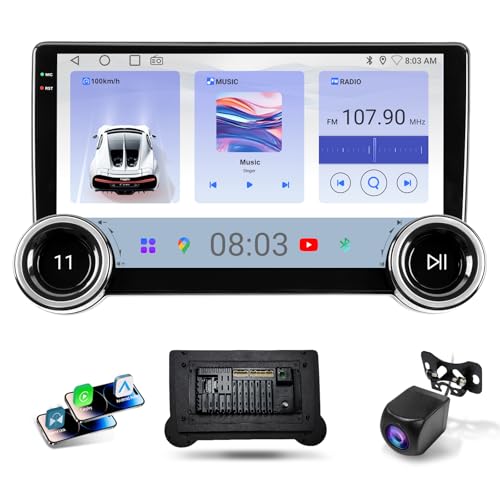 Haudio 10,1 inch autoradio met draadloze CarPlay & Android Auto, 2 DIN Bluetooth autoradio met achteruitrijcamera, spiegelkoppeling, spraakassistent, AM/RDS/FM, geschikt voor alle auto's met dubbele