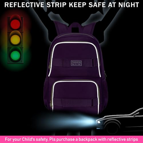 HPJGD 3 peças mochila para meninas, mochila escolar resistente à água de 43 cm com lancheira, linda