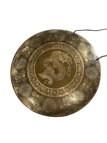 Gong de l'Himalaya sculpté de 50,8 cm instrument de sonothérapie