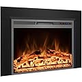 Kentsky 40" W x 30" H Electric Fireplace Insert with Metal Trim Kit, Fireplace Heater with Adjustable Flames, 1-9 Hour Timer, Remote & Touch Screen, 750W/1500W