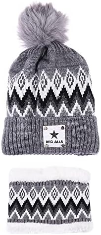 Ladies Winter Siamese Windproof Hat, Women Beanies Knitted Balaclava Hat, All in One Winter Hat with Face Mask for Ski/Cycling/Mountaineering/Camping