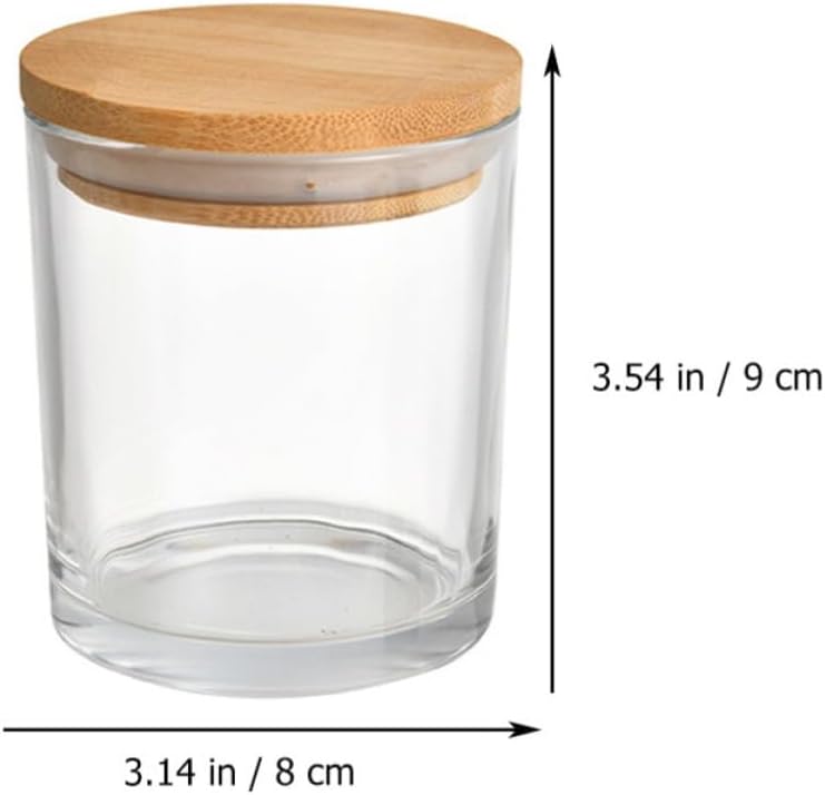 Ciieeo 5 Sets Glass Candle Containers with Lids for Making Candles with Elegant and Unique Attractive Bottle Design Suitable for Dry Powder Spices and Cookies Storage