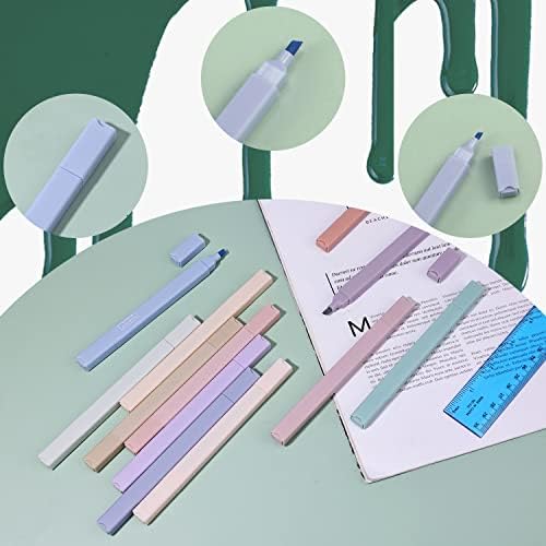 LUTER 12pcs Aesthetic Highlighters, Pastel Highlighters Cute Aesthetic Pens with Chisel Pastel Markers No Bleed Aesthetic School Supplies for Office Journal Supplies (Assorted Colors)