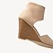NEWBELLA Women's Knit Wedge Sandals - Stretchy Peep-Toe Slip-On Heels Ankle Booties Sandals for Summer & Dressy