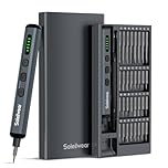 Mini Electric Screwdriver Set, 70 in 1 Precision Power Screwdriver Cordless,64 S2 Magnetic Bits, 5 Torque Settings, 4 LED Lights, Small Screwdriver Repair Tool Kit for Phone Camera Laptop Watch (Grey)