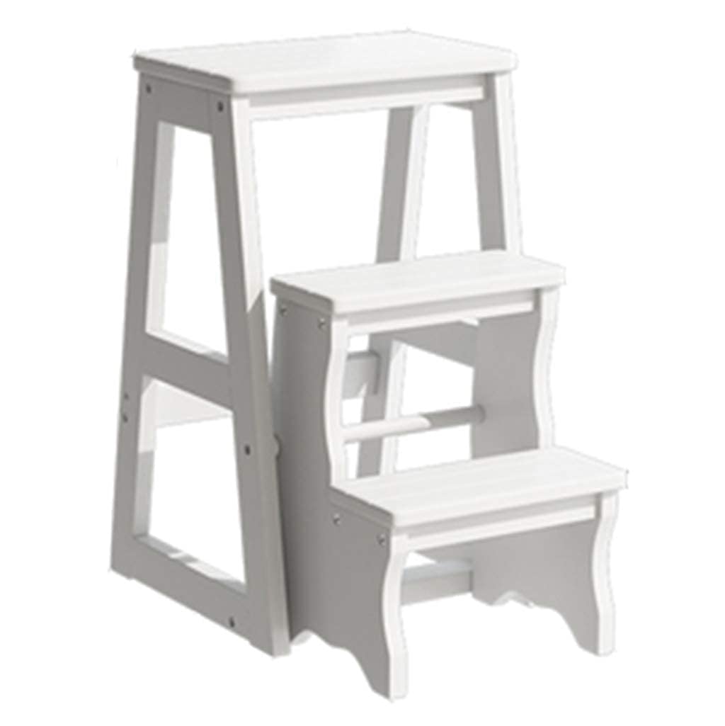 Escabeau pliable en bois double usage avec marchepied escalier de cuisine
