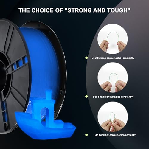 Image of iBOSS 3D PLA Plus Printer Filament, 1.75mm Glow in The Dark Blue PLA+ Filament for 3D Printing, 1kg Spool (2.2lbs), Dimensional Accuracy + /- 0.02 mm, Fit Most FDM 3D Printers, Glow Blue