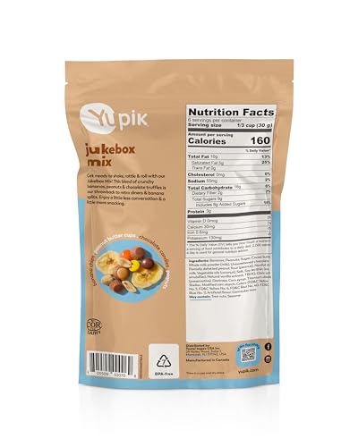 Yupik Jukebox Mix, 6.5 Oz, Kosher, Chocolatey Sweet Snacks, Elvis Sandwich Inspired Flavors, Retro Snack, Blend of Crunchy Bananas, Peanut Butter Cups & Candies, Chocolate Truffles, Party Snack