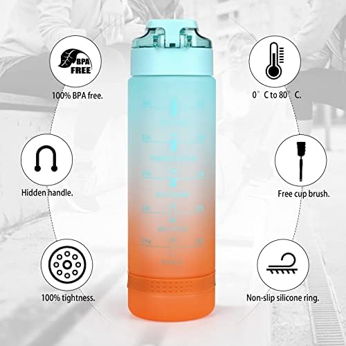 CodiCile Water Bottle 1l For Sports, BPA Free Eco-friendly and Recyclable Plastic Drinking Bottle for Football, Tennis, Cricket, Badminton, Basketball, Gym, Outdoor Camping, Cycling