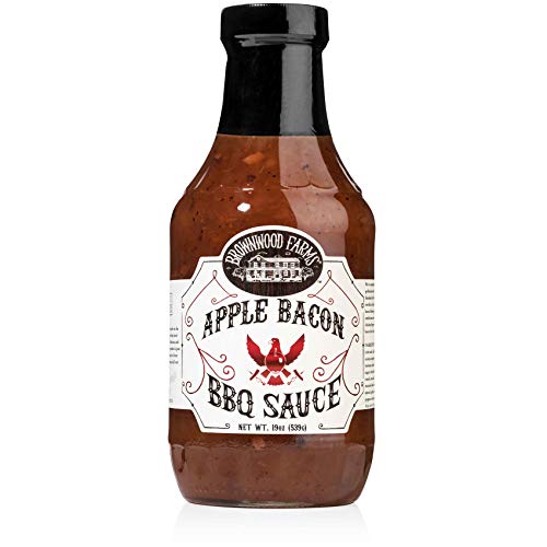 Apple Bacon BBQ Sauce - Brownwood Farms - 20 oz, single pack - Sweet Apple, Hickory Smoke and Bold Bacon Flavors - Gluten Free Barbecue Spread for Meats, Veggies & Other Foods