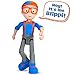Blippi Talking Figure, 9-inch Articulated Toy with 8 Sounds and Phrases, Poseable Figure Inspired by Popular YouTube Edutainer