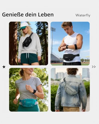 WATERFLY Bauchtasche Gürteltasche Herren Damen Hüfttasche mit RFID Schutz – Ansicht 2