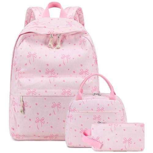 Bluboon School Backpack Set Girls Womens Laptop Bookbag Casual Daypack Fits 15 inch Laptop with Lunch Tote Bag and Pencil Bag