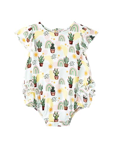 Baby Girl Bodysuit Girls Ruffle Sleeveless Jumpsuit Soft Summer Snap Cloth Outfit Bamboo Viscose