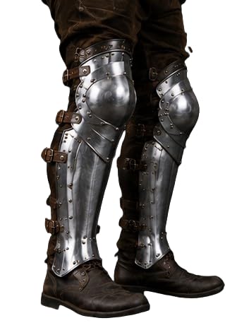 Medieval Gothic Steel Greave Armor – Full Leg Plate Protection for Cosplay & Reenactment