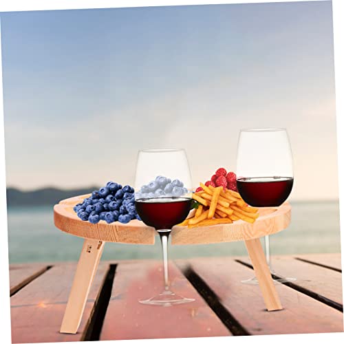 Table pliante extérieur ronde et portable pour pique-nique et vin