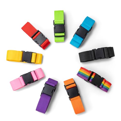 Image of 6 Packs Luggage Straps for Suitcases, Luggage Strap, Premium Luggage Belt Strap TSA Approved, Heavy-Duty and Adjustable Length(36 inch-78 inch) Suitcase Strap, Straps for Bags (Red,Green,Dark Blue)