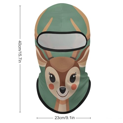Balaclava máscara para hombre con diseño de ciervo caricatura, para esquí, ciclismo y protección facial de invierno miniatura 2