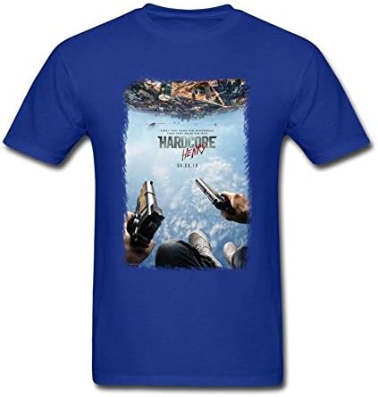 FUSHUO Men's Hardcore Henry New Movies T-shirt Size L Royal Blue