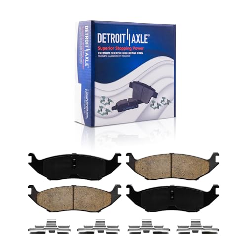 Image of Detroit Axle - Brake Pads for 2009-2018 Dodge Ram 1500, 2007-2009 Durango | Chrysler Aspen, 2019-2023 Ram 1500 Classic, Front and Rear Ceramic Brakes Pads Replacement