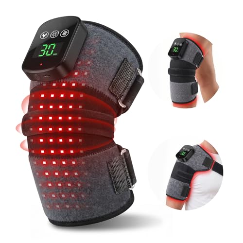 SOQIPLM Red Light Therapy Knee Massager with Heat & Vibration