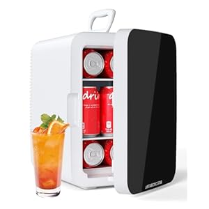 Antarctic Star Compact Mini Fridge, Portable Small Refrigerator with AC/DC Power, 10 Liter/ 2.6 Gal Small Cosmetics Cooler for Beverage, Food, Skincare, Bedroom, Office and Car, White
