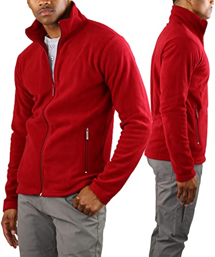 ToBeInStyle Men's Zip Up Long Sleeve High Collar Polar Fleece Jacket3