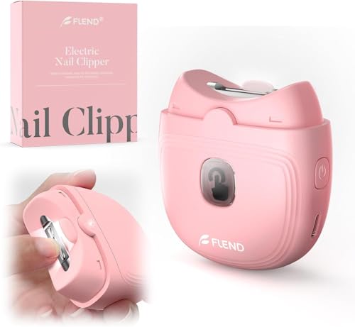 Electric Nail Clipper, 2-in-1 Cutting and Grinding Automatic Nail Clipper, 2-Speed Electric Nail Trimmer with LED Light, Electric Nail Clippers for Babies, Kids, Adults, Elderly