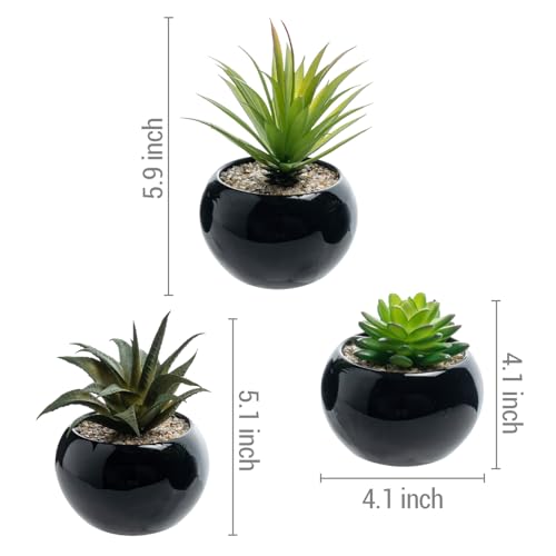MyGift-Mini-Assorted-Artificial-Succulents-in-Round-Black-Ceramic-Pots-Mixed-Realistic-Indoor-House-Plants-Set-of-3