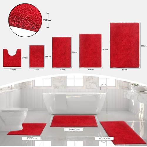Baahrnom Mikrofaser Badezimmerteppich 40x60cm,Badematte Rutschfest Waschbar – Ansicht 2