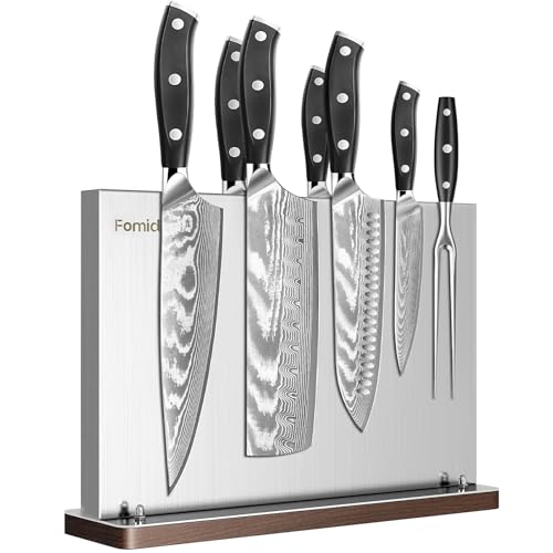 Fomidao Magnetic Knife Holder Stand,Stainless Steel Magnetic Knife Block Without