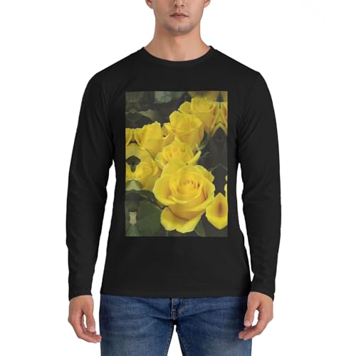 Chemise à manches longues pour homme avec imprimé roses jaunes par EdWal