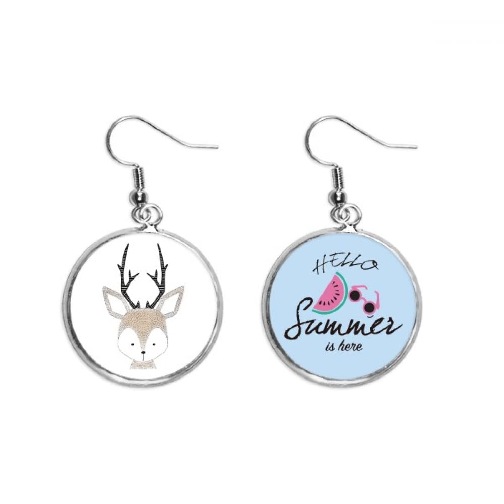 Pendientes de sandía estilo Little Deer en plata para lóbulo 5