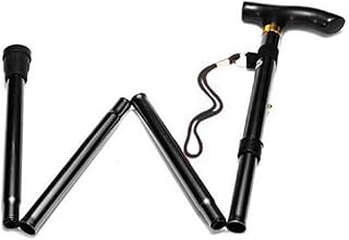 Amosfun 2pcs foldable cane foldable walking cane folding walking stick folding hiking sticks Stretchable Cane Four-foot Skid-proof Cane Adjustable walking stick Aluminum walking stick LED