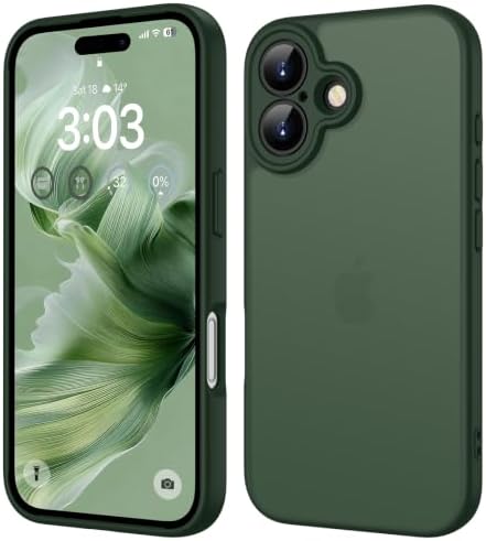 ORDA für iPhone 17 Hülle, Vollständiger Kameraschutz Stoßfest, Grün | Matt Handyhülle für iPhone 17, Kratzfest Transluzente Rückseite Schutzhülle, Anti-Fingerabdruck Case
