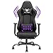 VON RACER Gaming Stuhl mit Fußstütze Ergonomischer Stuhl Racing Chair mit Einstellbarer Neigungswinkel für Gamer 150 kg belastbarkeit (Schwarz)