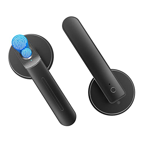 Bafuweiy Fingerprint Door Lock, Keyless Entry Door Lock With Handle, Biometric Door Lock With 100 Fingerprints, Smart Door Knob For Bedroom/Home/Office/Room (Black) #TOP28