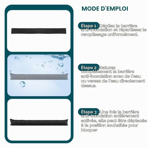 Lot de 4 barrières d'inondation activées par l'eau de 150 cm – vue 5