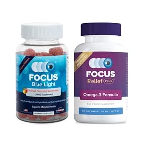 Focus Relief Plus & Focus Blue Light Supplement | Daily Vitamin Variety Pack | Supplements for Eye Health | Dry Eye…