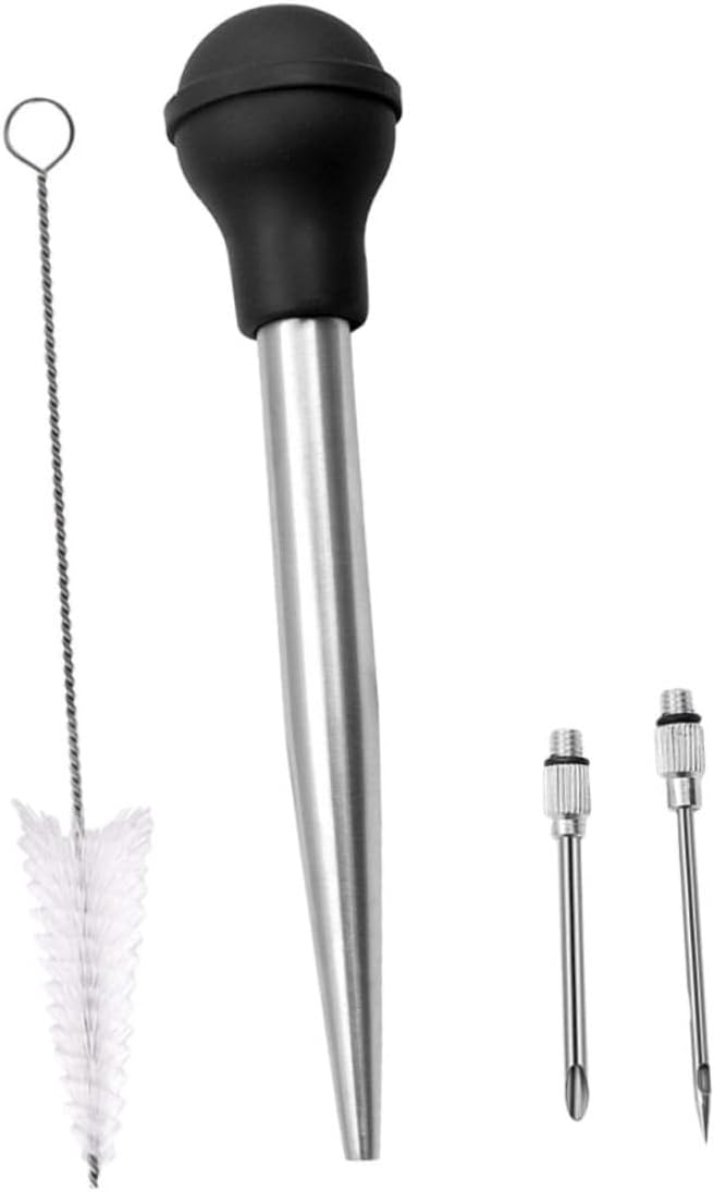 Unomor 2sets Kitchen Bbq Turkey Meat Injector Meat Sauce Injector for Grilling Accessories