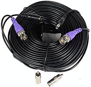 VideoSecu150ft HD Video Power Security Camera Cable Pre-Made All-in-One BNC Extension Wire Cord with BNC RCA Connectors for 720P 960P 960H CCTV Surveillance Camera DVR System CBHD150 B7L
