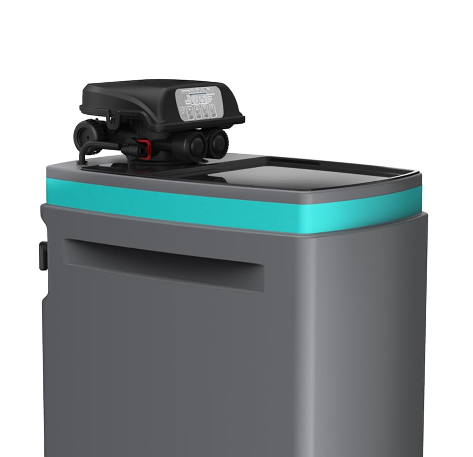 Ecosoft Anthracite Azure 250 well water softener | descalcificador para agua de pozo con válvula digital | filtración combinada de cal y metales | instalación en entrada principal | alta eficiencia