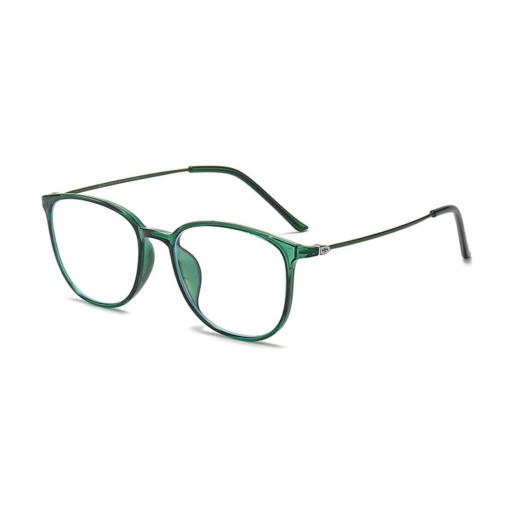 Jingyuton Stylish Anti-Blue Light Myopia Distance Glasses For Mens Womens Ultra-Light Nearsighted Glasses Oval Frames