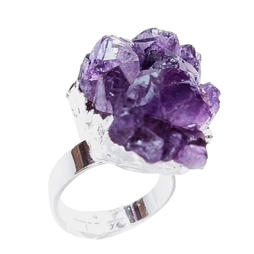 Genérico Anillos llamativos para mujer: banda de ajustable, joyería de en bruto, elegante accesorio de piedras preciosas | Regalo de de, joyería hecha a mano, familiares amigos col