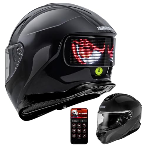 Zonasyrn Motorcycle Helmet - DOT Approved Full Face Helmet (Smart App Control), Compact Motorcycle...