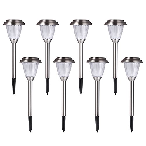 Voona JJBH0003 Solar Led Outdoor Lights 8-Pack Stainless Steel Pathway Landscape Lights thumb #2
