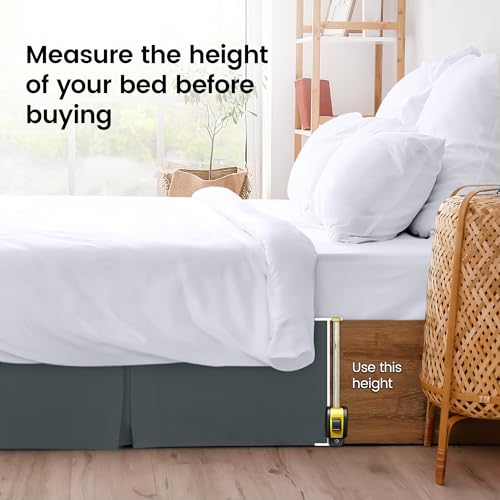 Utopia Bedding Queen Bed Skirt - Soft Quadruple Pleated Ruffle - Easy Fit with 16 Inch Tailored Drop - Hotel Quality, Shrinkage and Fade Resistant (Queen, Grey) - Image 5